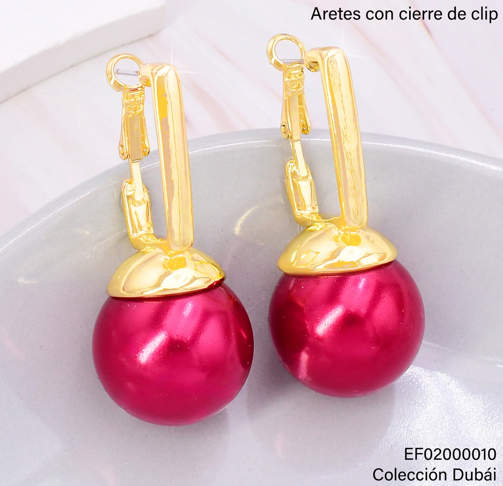 ARETES LINEA VERTICAL C/PELOTA ROJA FD25682