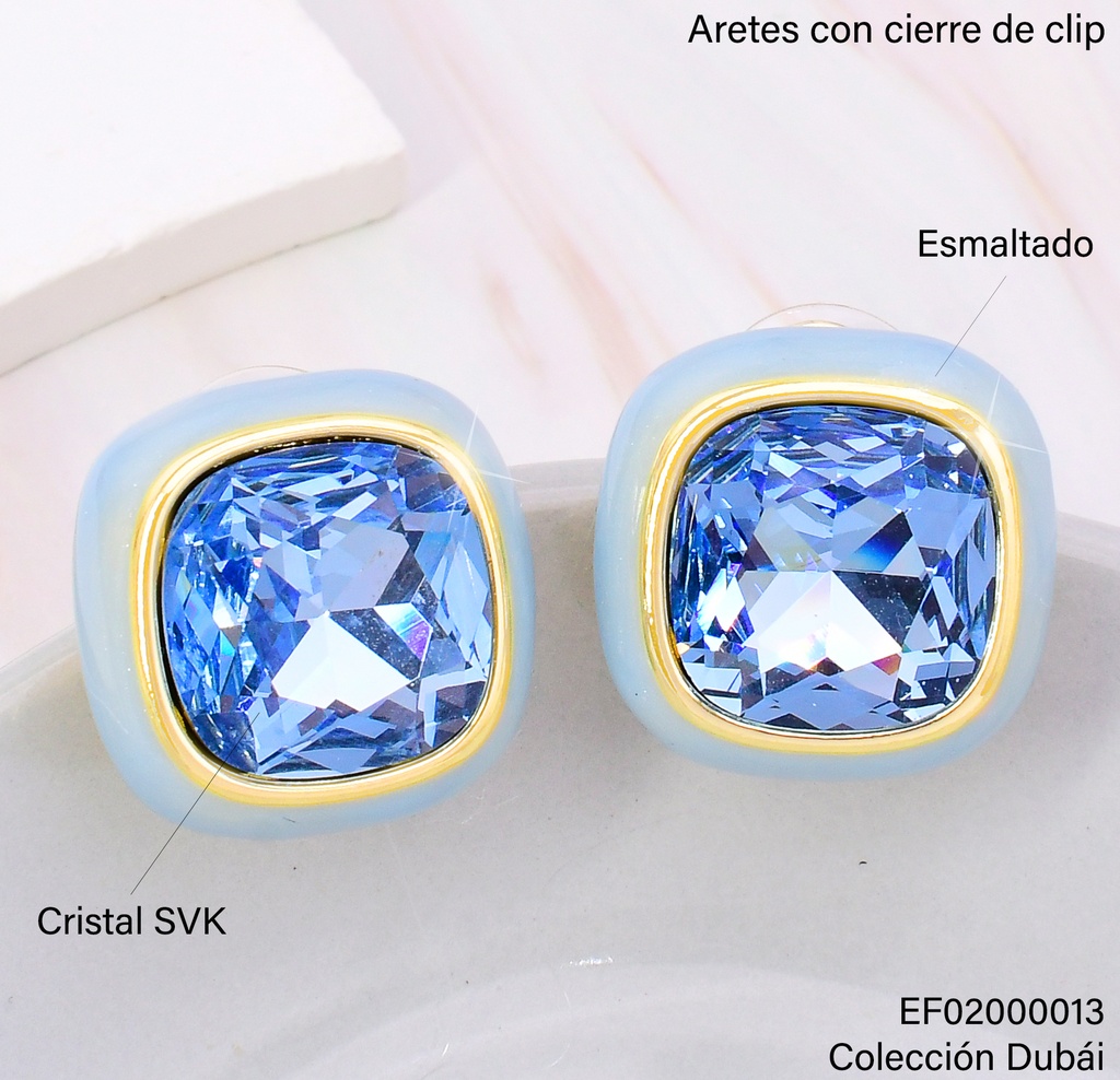 ARETES CUADRO AZUN BORDE CELESTE FD25595