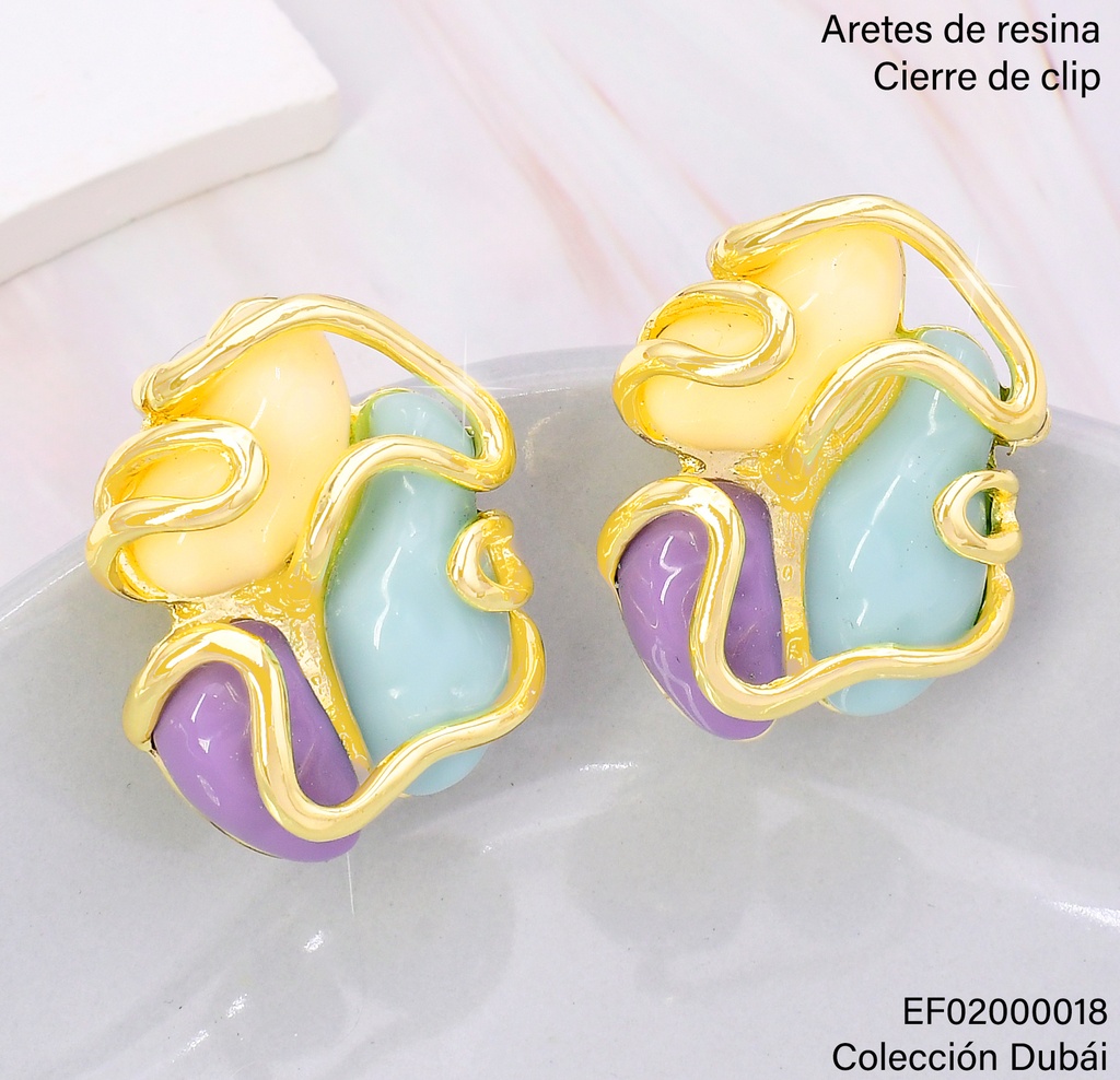 ARETES ´PIEDRAS COL.BAJO LINA DORADA FD25529