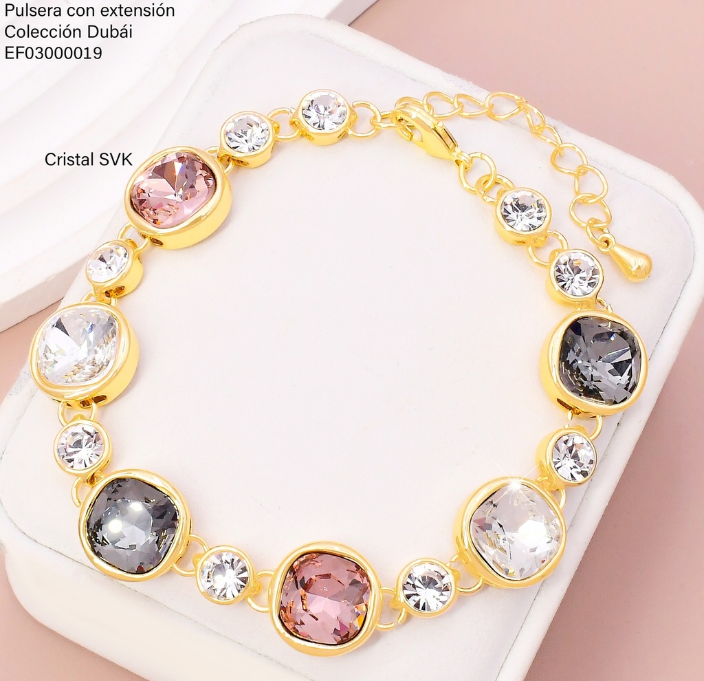 PULSERA DOR. RD. AZUL/ROSA/ZIRC. FD25538