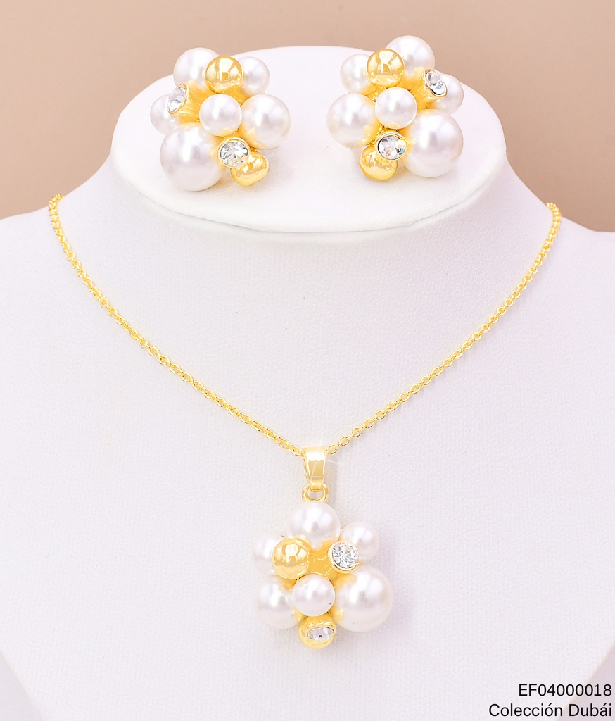 SET DOR.RACIMO DE PERLA/ESFERA/ZIRC. FD25498