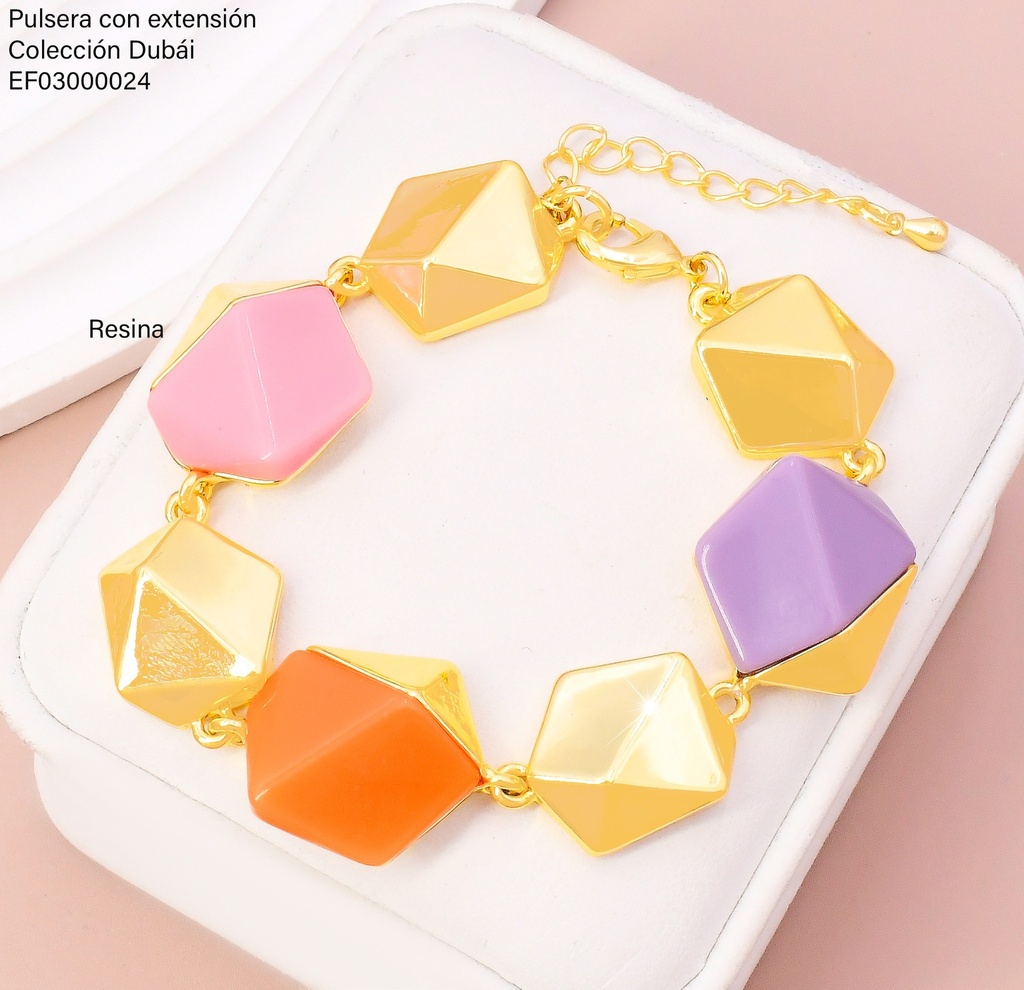 PULSERA FORMAS GEOMETRICAS RESINA COL.T115346H