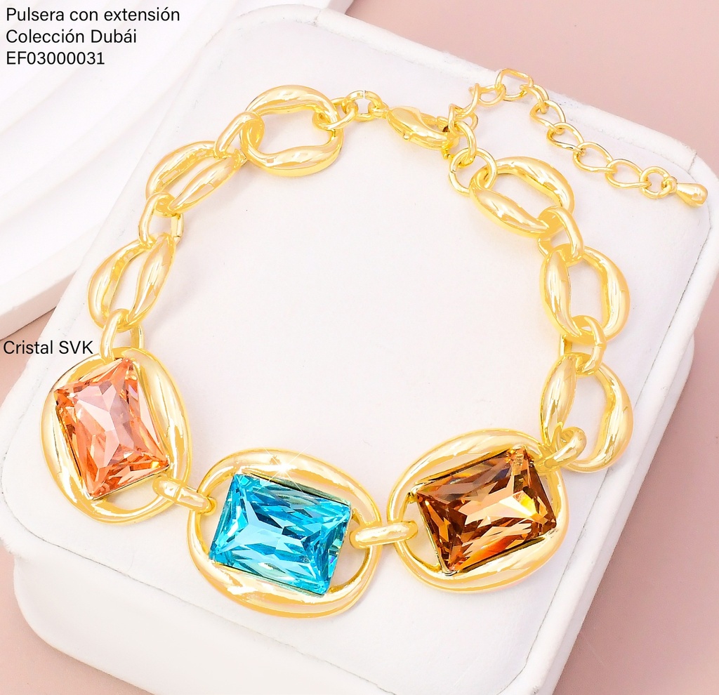 PULSERA ESLAB.CIRC. C/3 CIRCONITAS CUBICAS COL.T704949H