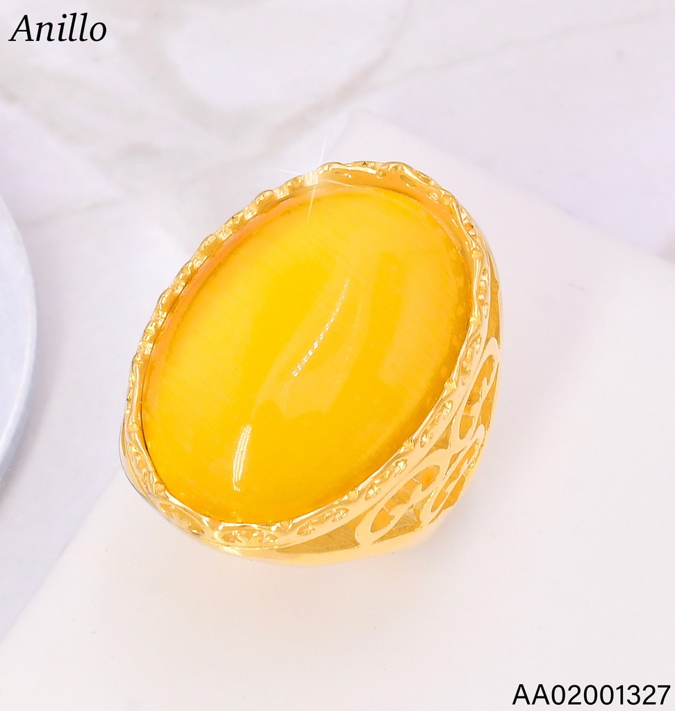 ANILLO DORADO OV. AMBAR RA634-305 (IN11)