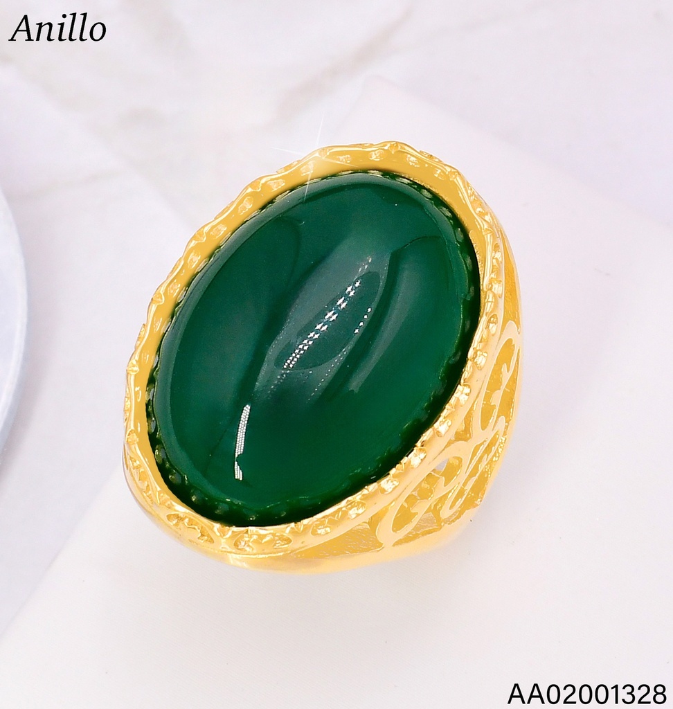ANILLO DORADO OV. VERDE RA635-305 (IN11)