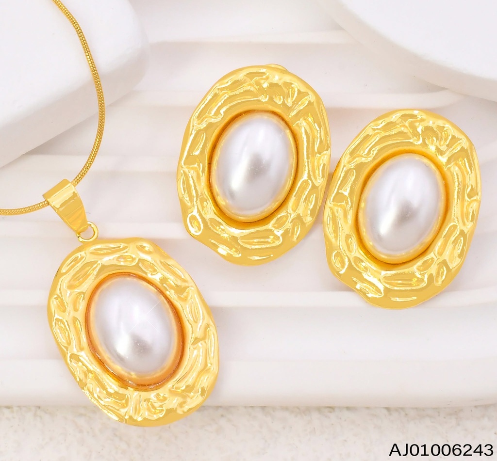 SET DOR OVALO PUNTEADO /PERLA CENTRO  SA1378-270 (IN11)