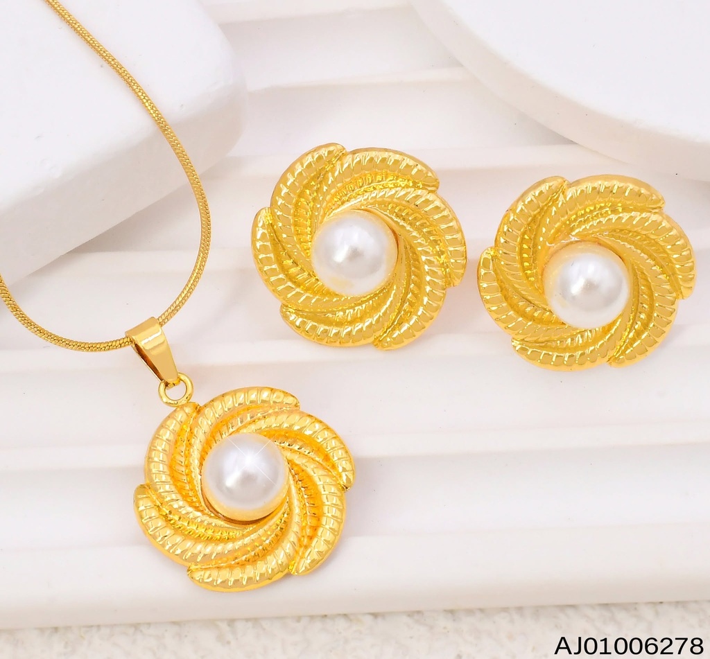 SET DOR FLOR EN ESPIRAL /PERLA SA1416-270 (IN11)
