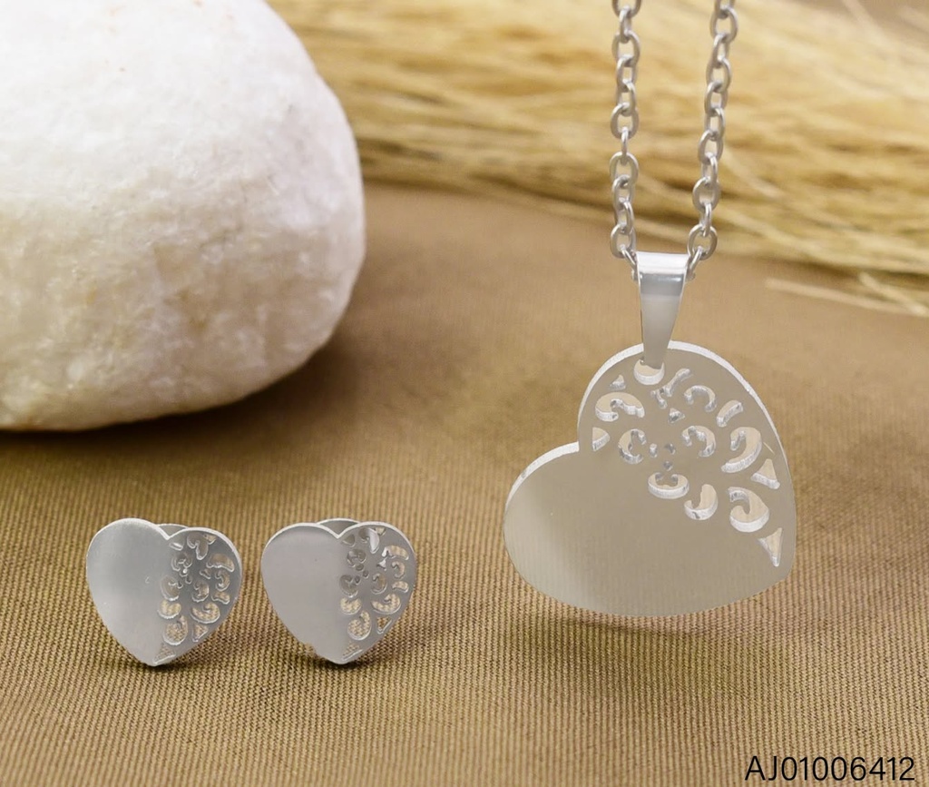 SET PLAT. CORAZON/MITAD CALADO  SA1549-216 (IN11)