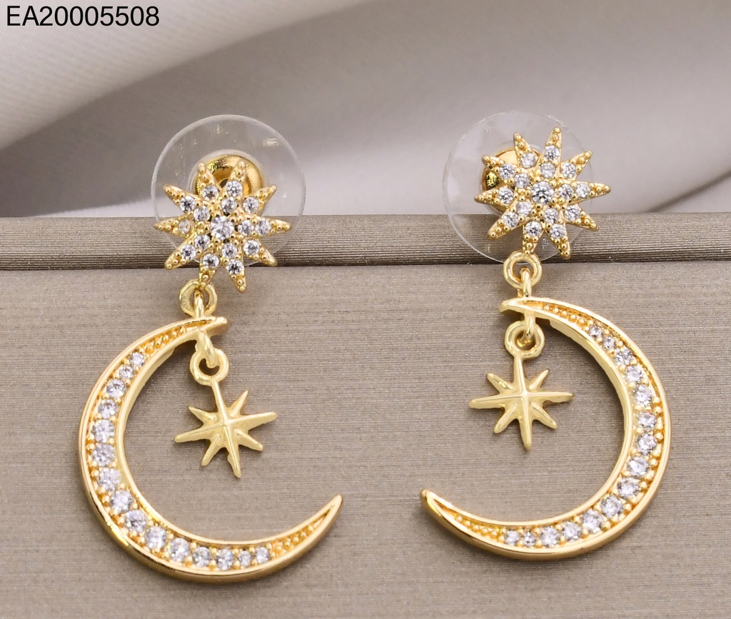 ARETES DORADOS LUNA ZIRC. EE4783-6 18K (IN11)