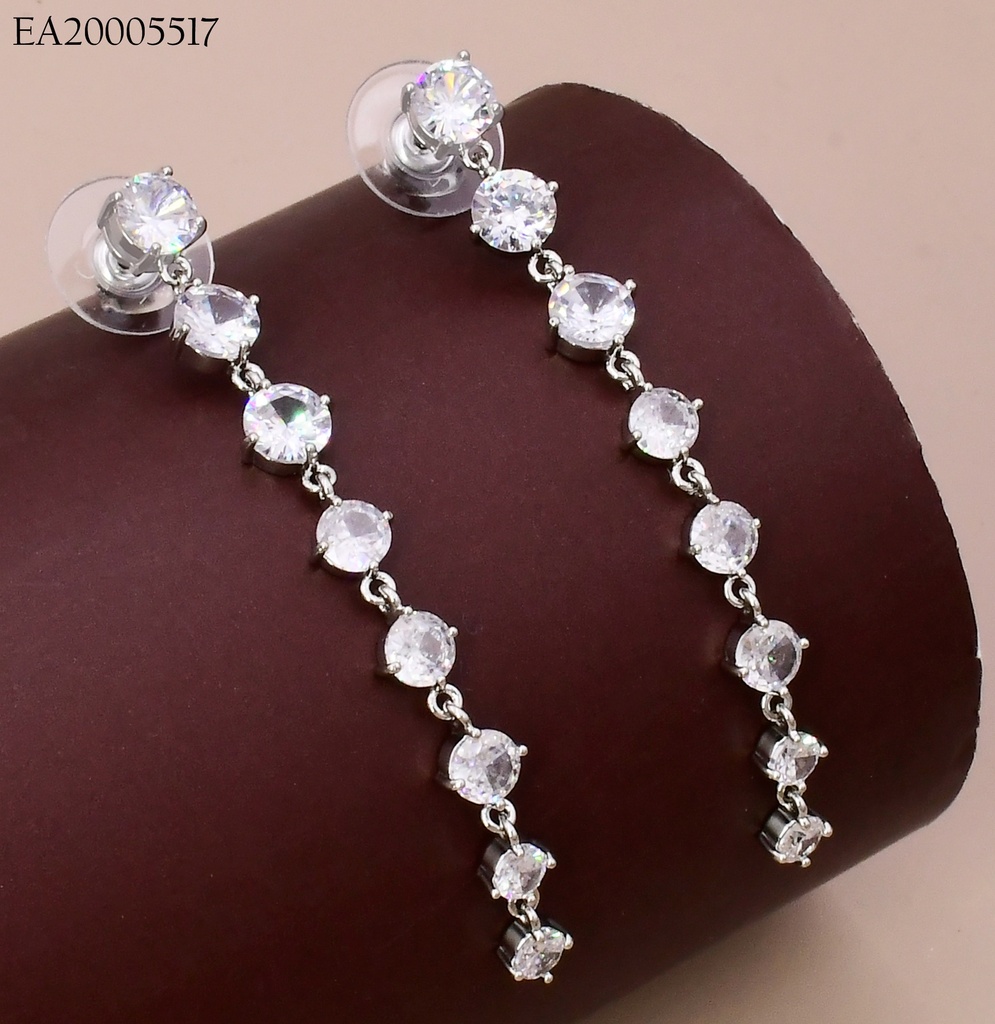 ARETES PLATEADOS COLG. LINEA ZIRC. EE4797-6 (IN11)