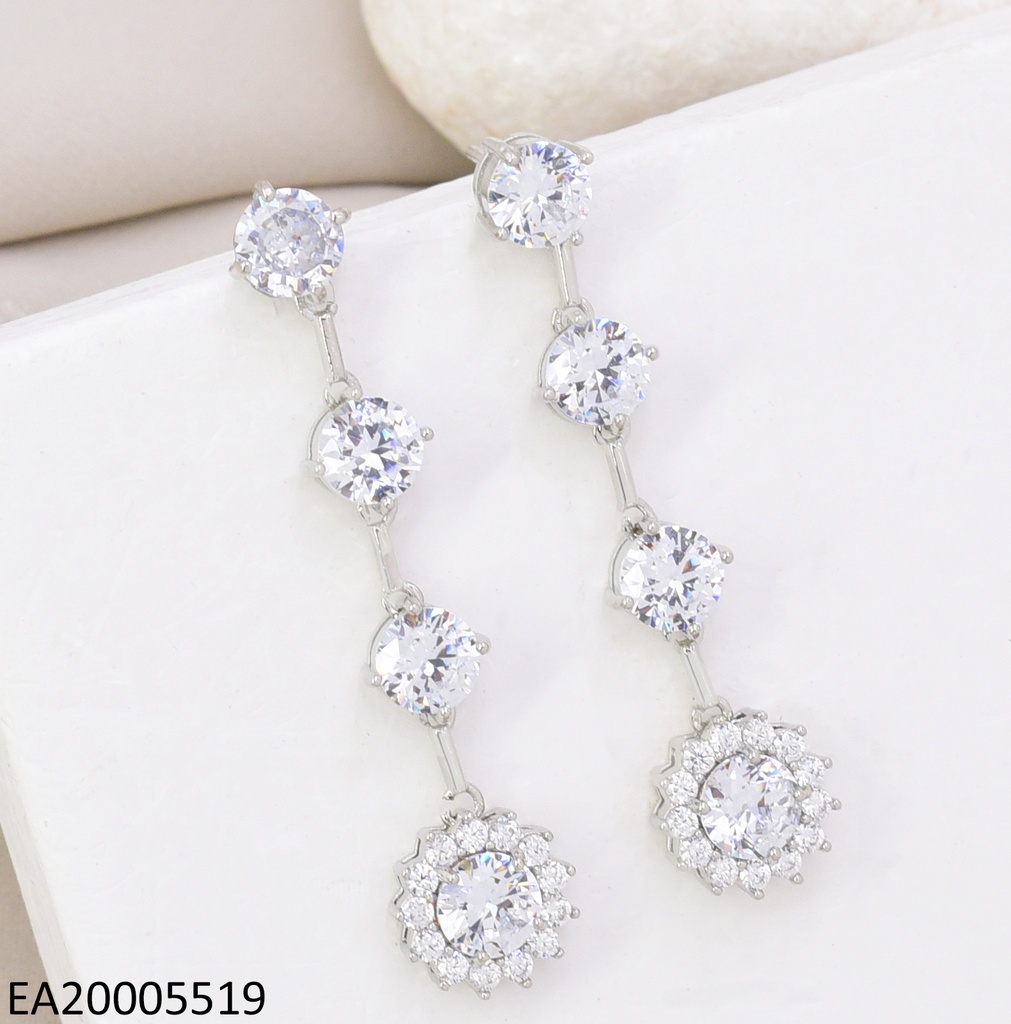 ARETES PLATEADOS COLG. ZIRC RD EE4799-6 (IN11)