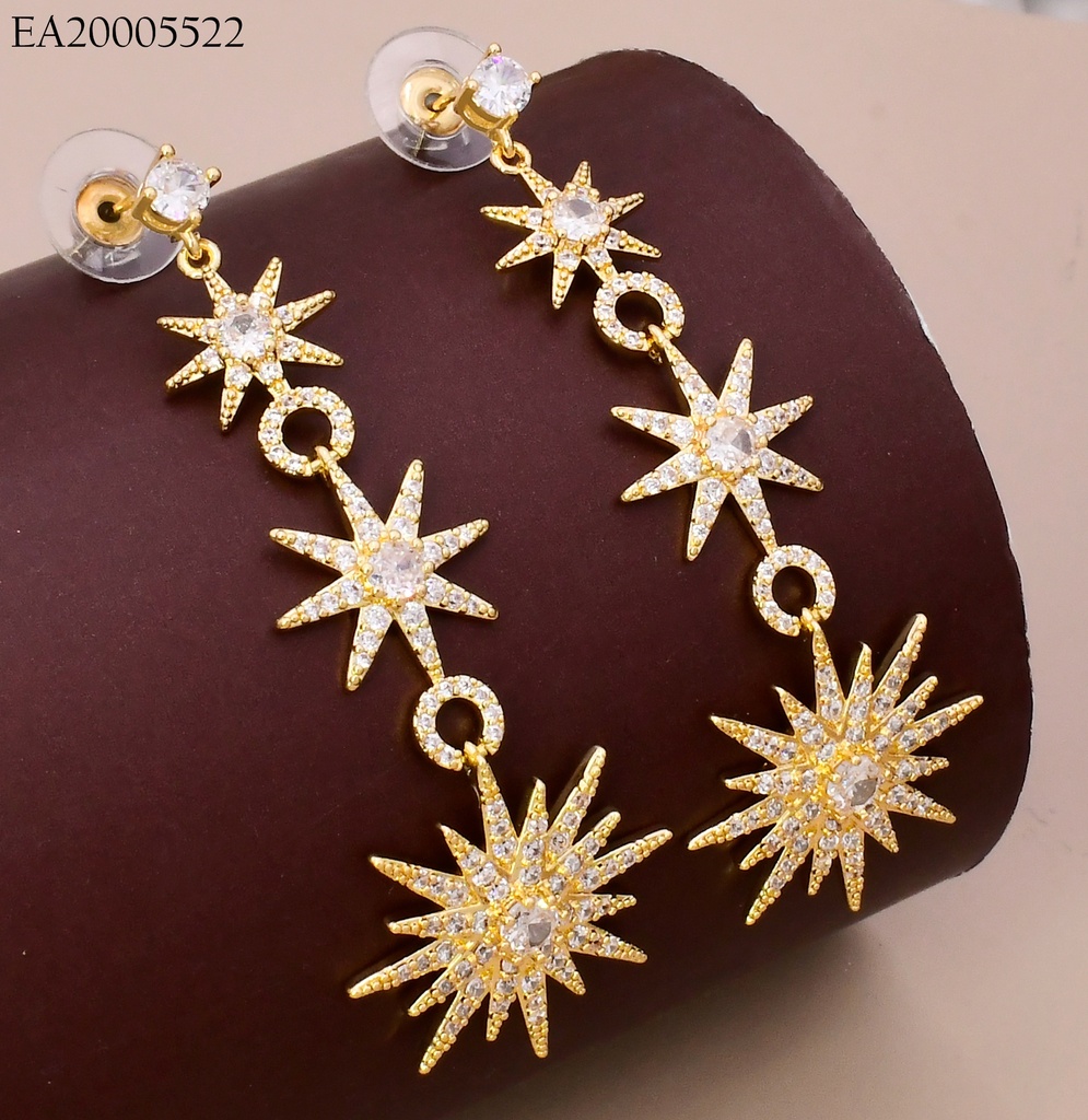 ARETES DORADOS SOL ZIRC. COLG. EE4808-6 18K (IN11)