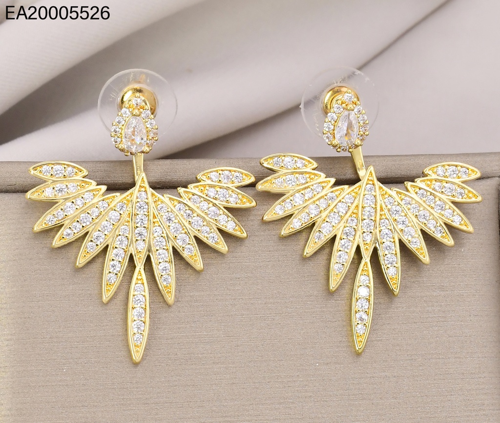 ARETES DORADOS ALAS ZIRC. EE4812-6 18K (IN11)