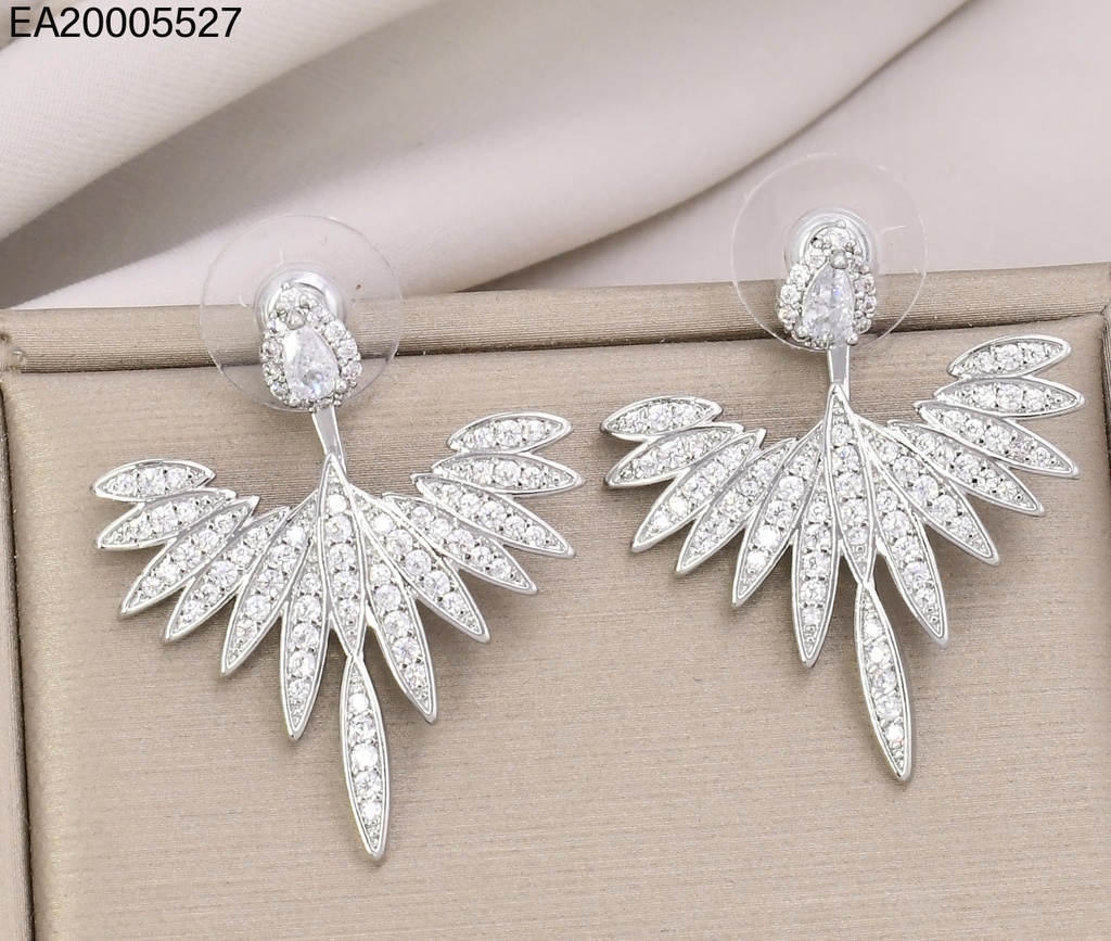 ARETES PLATEADOS ALAS ZIRC. EE4813-6 (IN11)
