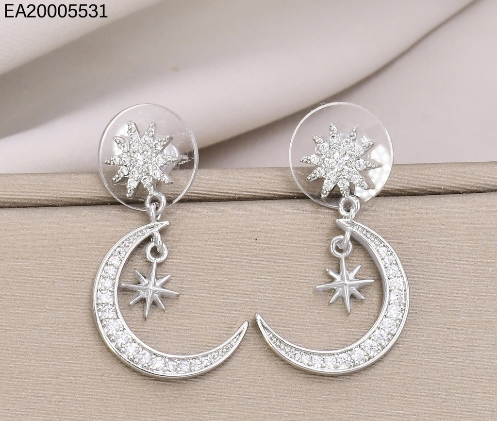 ARETES PLATEADOS LUNA ZIRC. EE4826-6 (IN11)