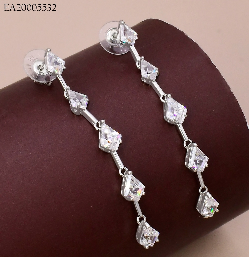 ARETES PLATEADOS COLGANTE ZIRC. GOTA EE4827-6 (IN11)