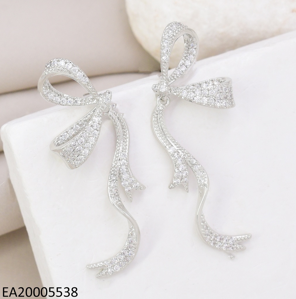 ARETES PLATEADOS MEDIO LAZO ZIRC. EE4836-6 (IN11)