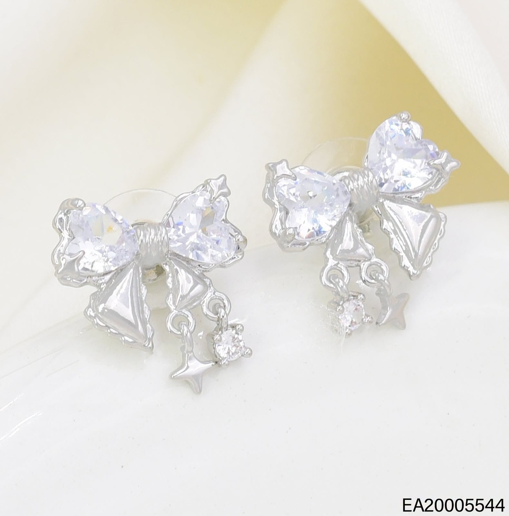 ARETES LAZO ZIRC. CORAZON PLAT. EE4842-6 (IN11)