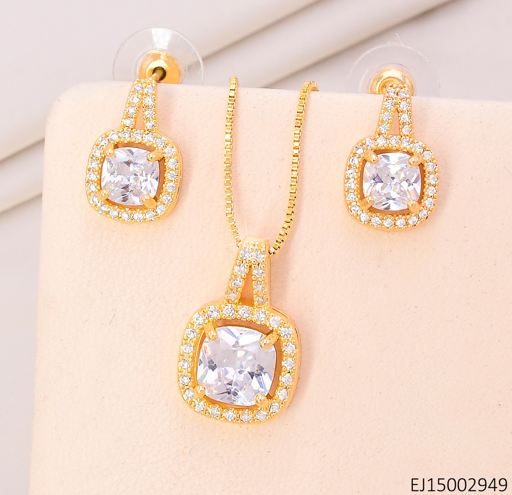 SET DOR ZIRC.CUADRADA CRISTAL SE1324-6 (IN11)