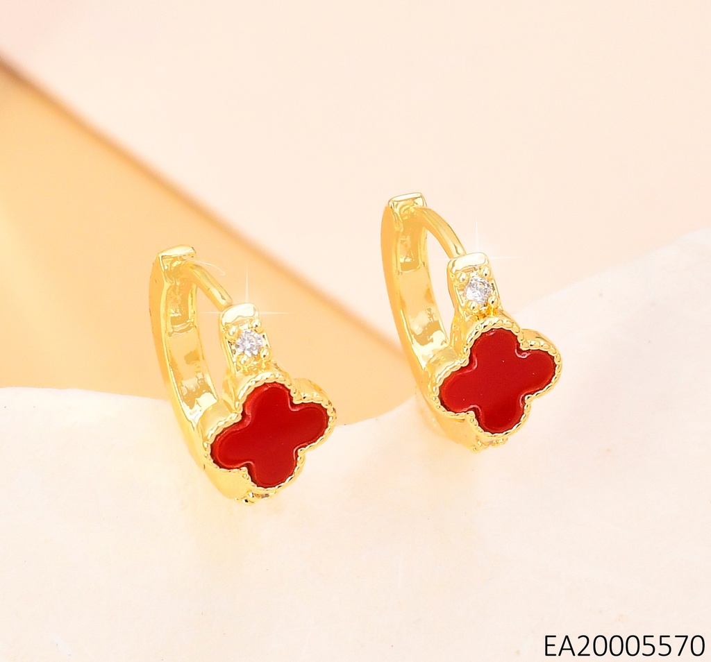 ARETES HUGGIES VAN CLEEF ZIRC/ROJO/ZIRC. EE4088-9