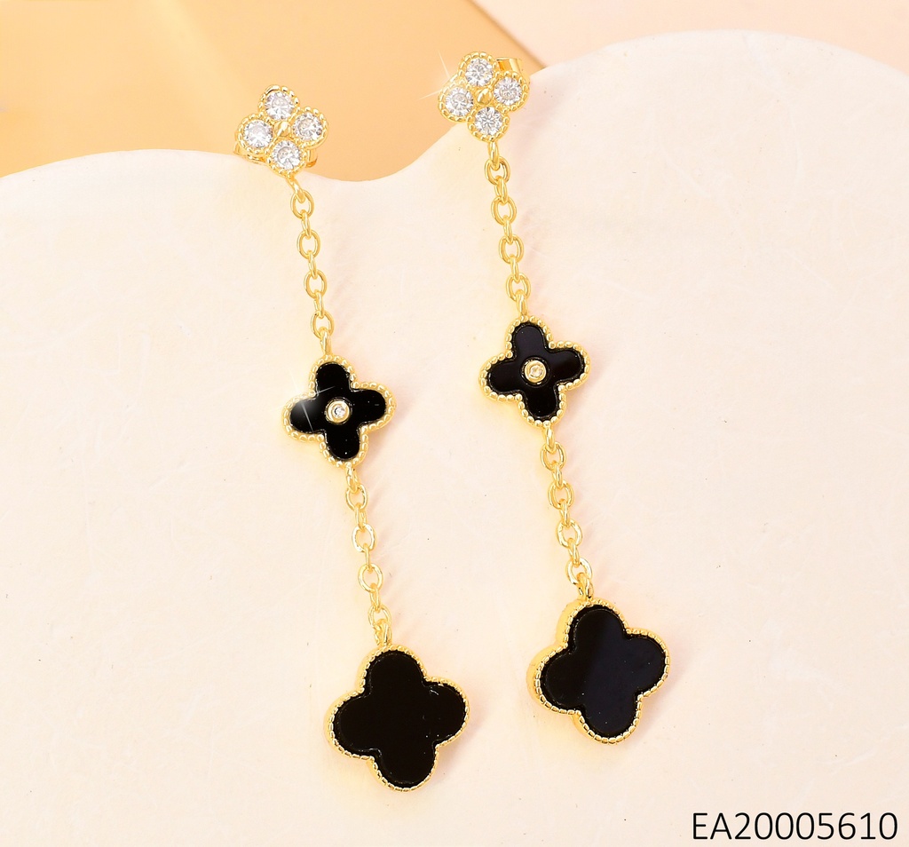 ARETES LARGOS VAN CLEEF (3) ZIRC/NEGRO EE4174-9