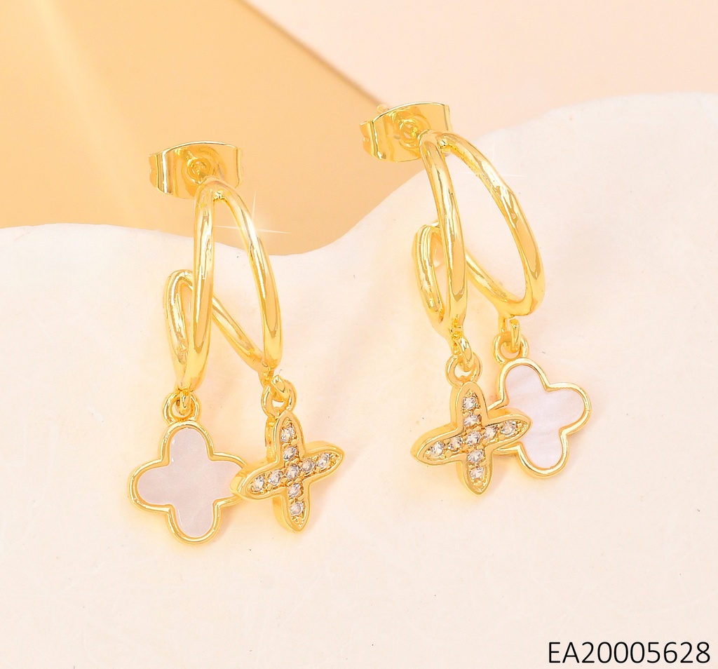 ARETES DOBLE "CC"VAN CLEEF COLGANTE ZIRC. EE4084-9