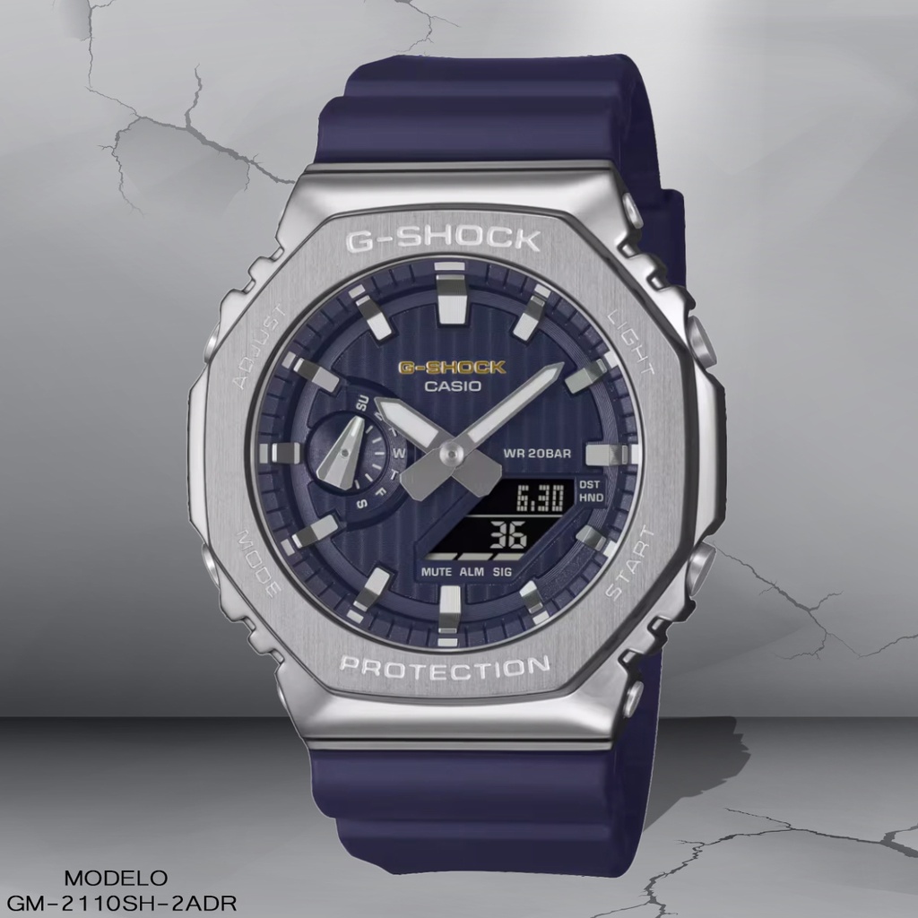 RELOJ CASIO G-SHOCK ANALOGO GM-2110SH-2ADR RESINA NEGRO