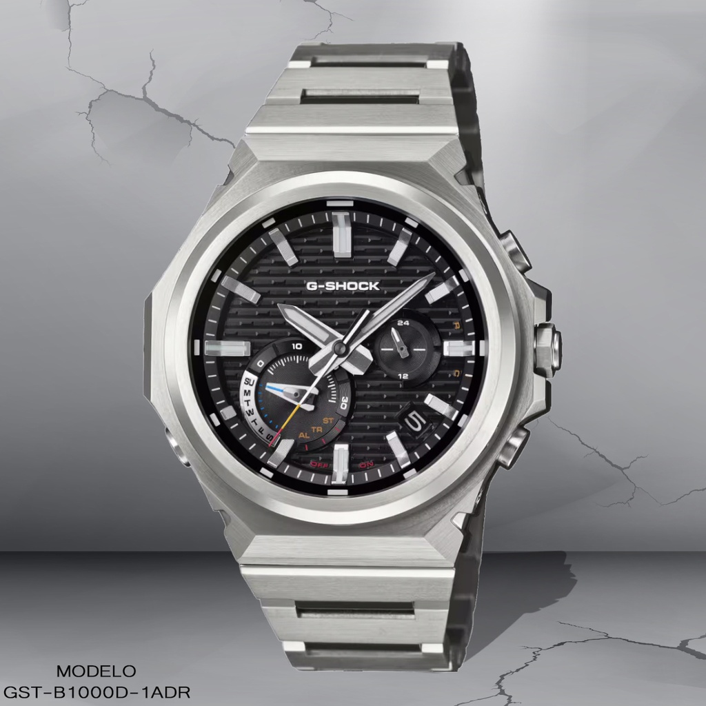 RELOJ CASIO G-SHOCK ANALOGO GST-B1000D-1ADR METAL PLAT.