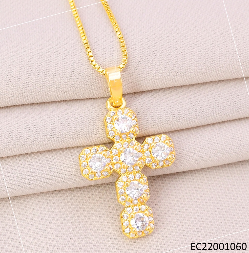 CADENA DOR CRUZ ZIRC. G238-766