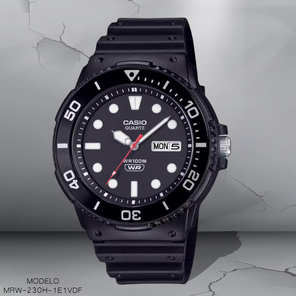 RELOJ CASIO ANALOGO MRW-230H-1E1VDF RESINA NEGRA