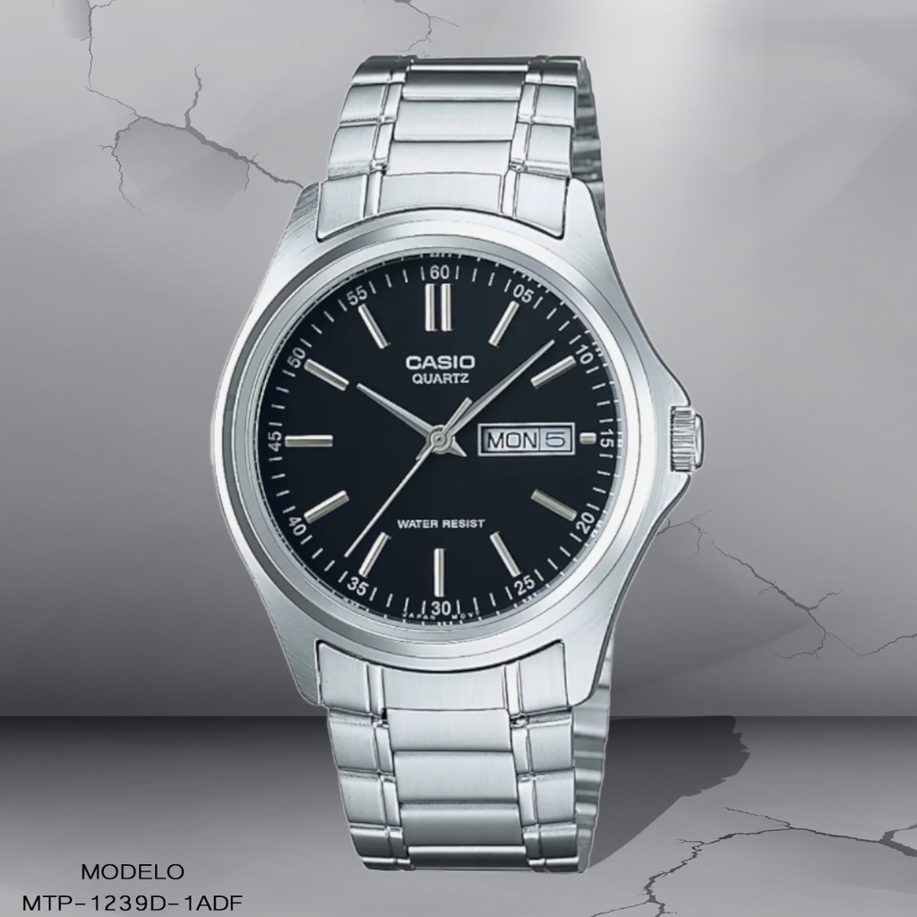 RELOJ CASIO ANALOGO MTP-1239D-1ADF METAL PLAT.
