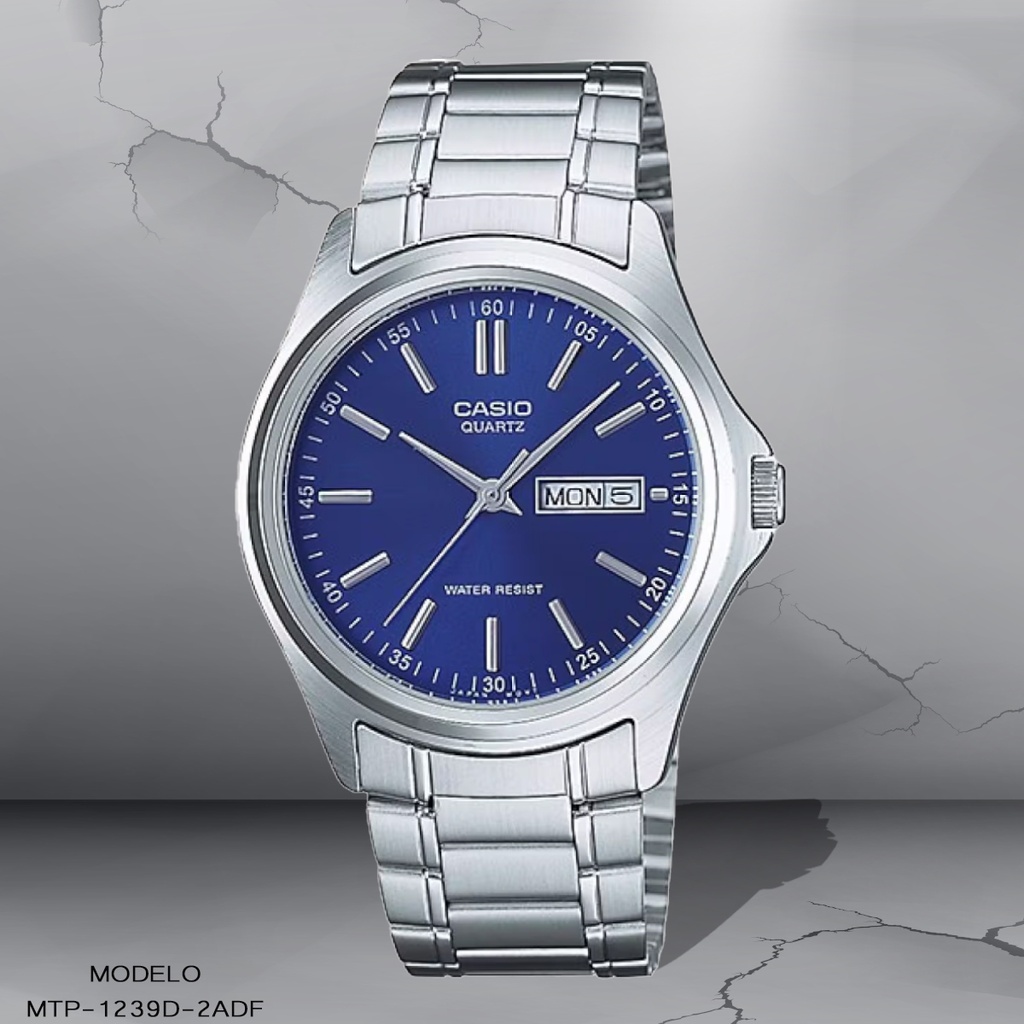 RELOJ CASIO ANALOGO MTP-1239D-2ADF METAL PLAT.
