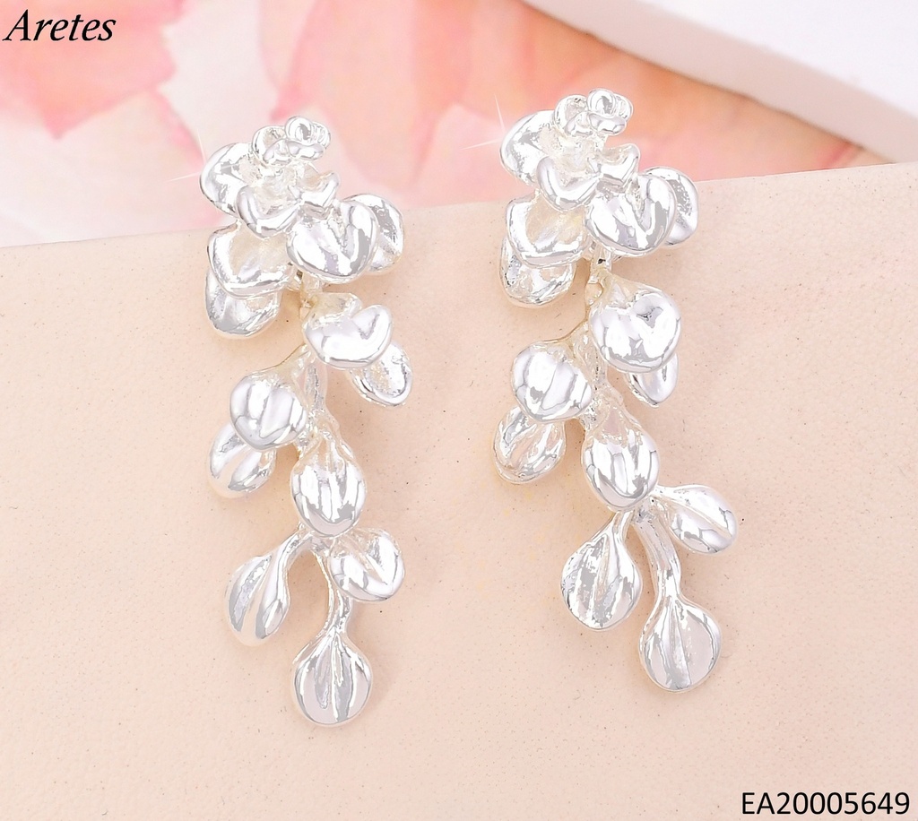 ARETES PLAT HOJITAS COLGANTES EE4261-301