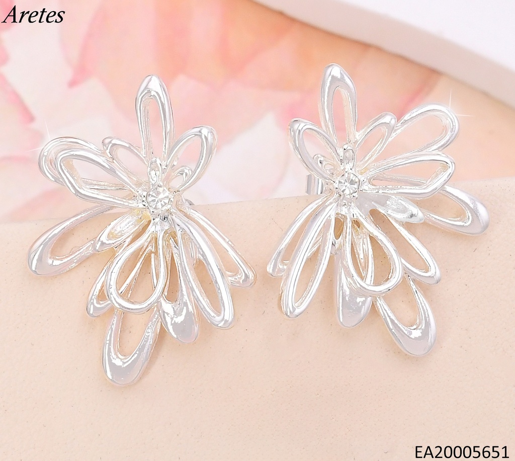 ARETES PLAT CROQUI MEDIA FLOR ZIRC. EE4277-301