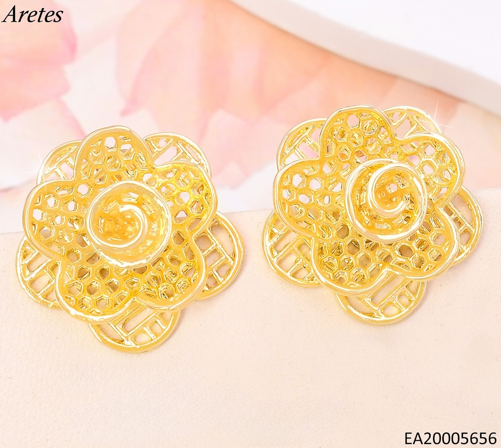 ARETES DOR FLOR CALADA ESPIRAL EE4282-301