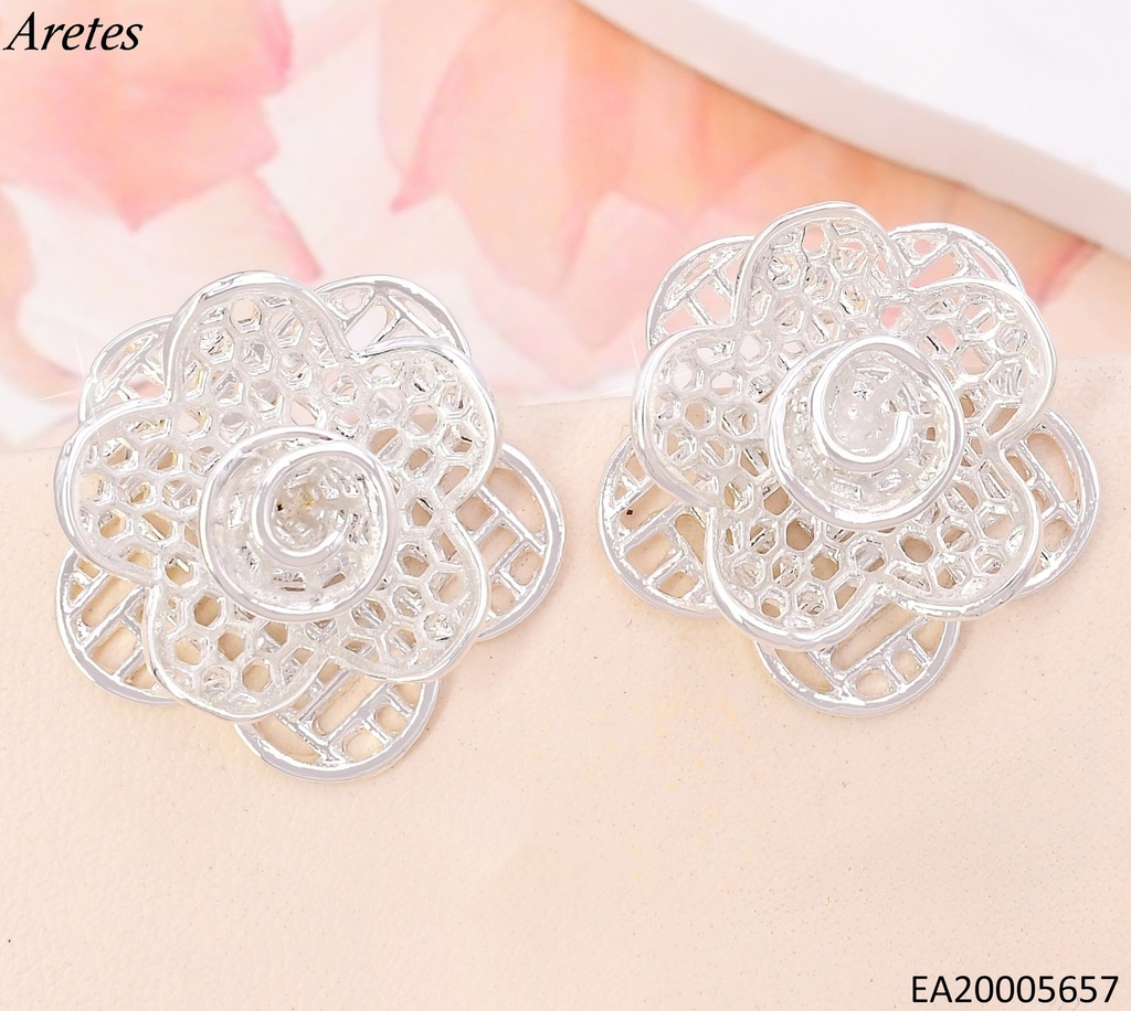 ARETES PLAT FLOR CALADA ESPIRAL EE4283-301