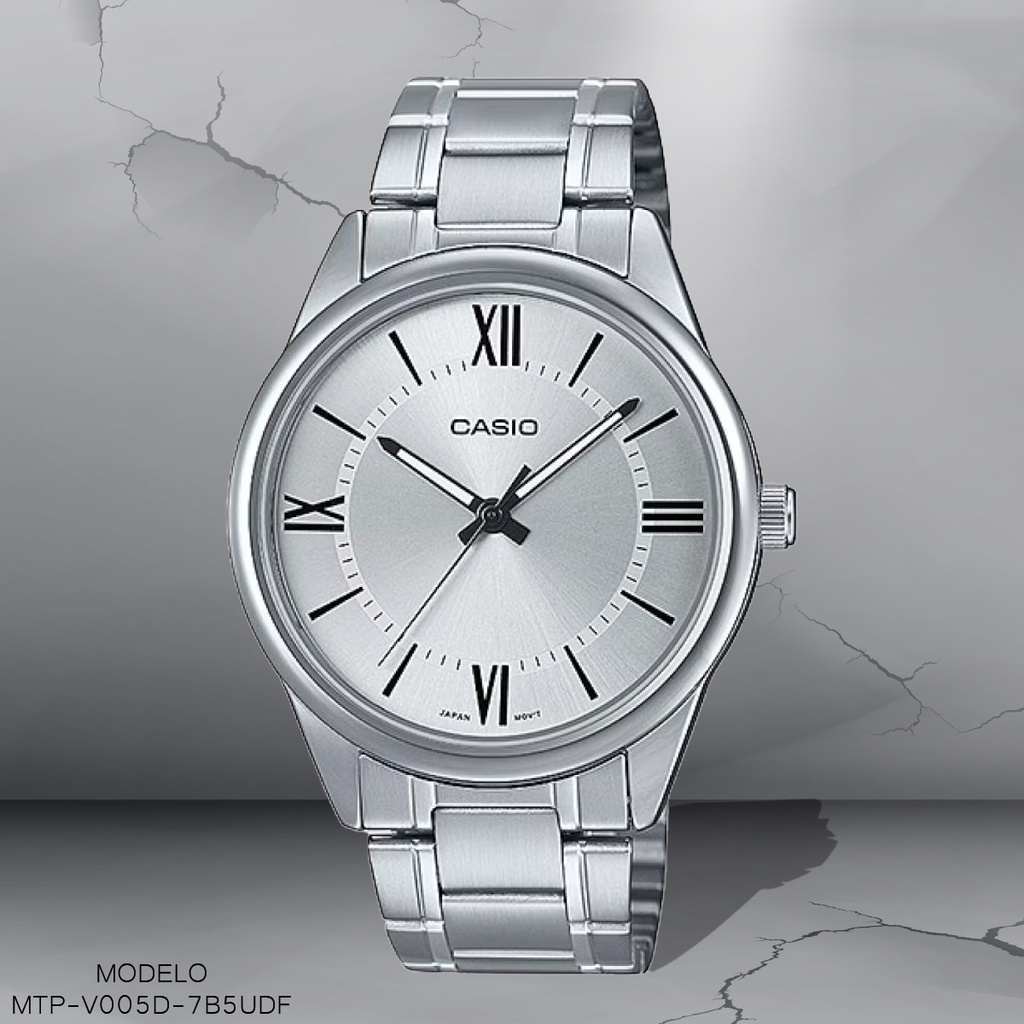 RELOJ CASIO ANALOGO MTP-V005D-7B5UDF METAL PLAT.