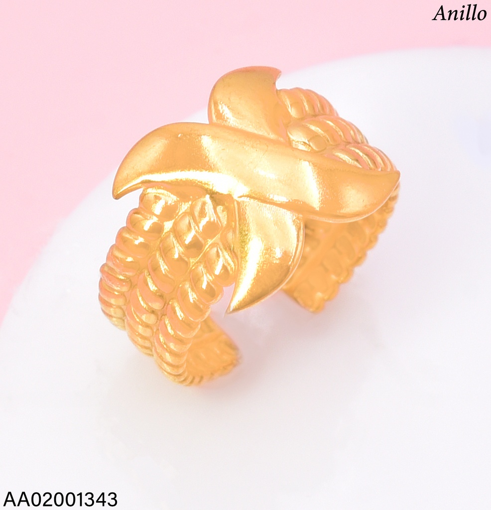 ANILLO DOR LINEAS GRABADO ENTRE "X" RA776-45 012026
