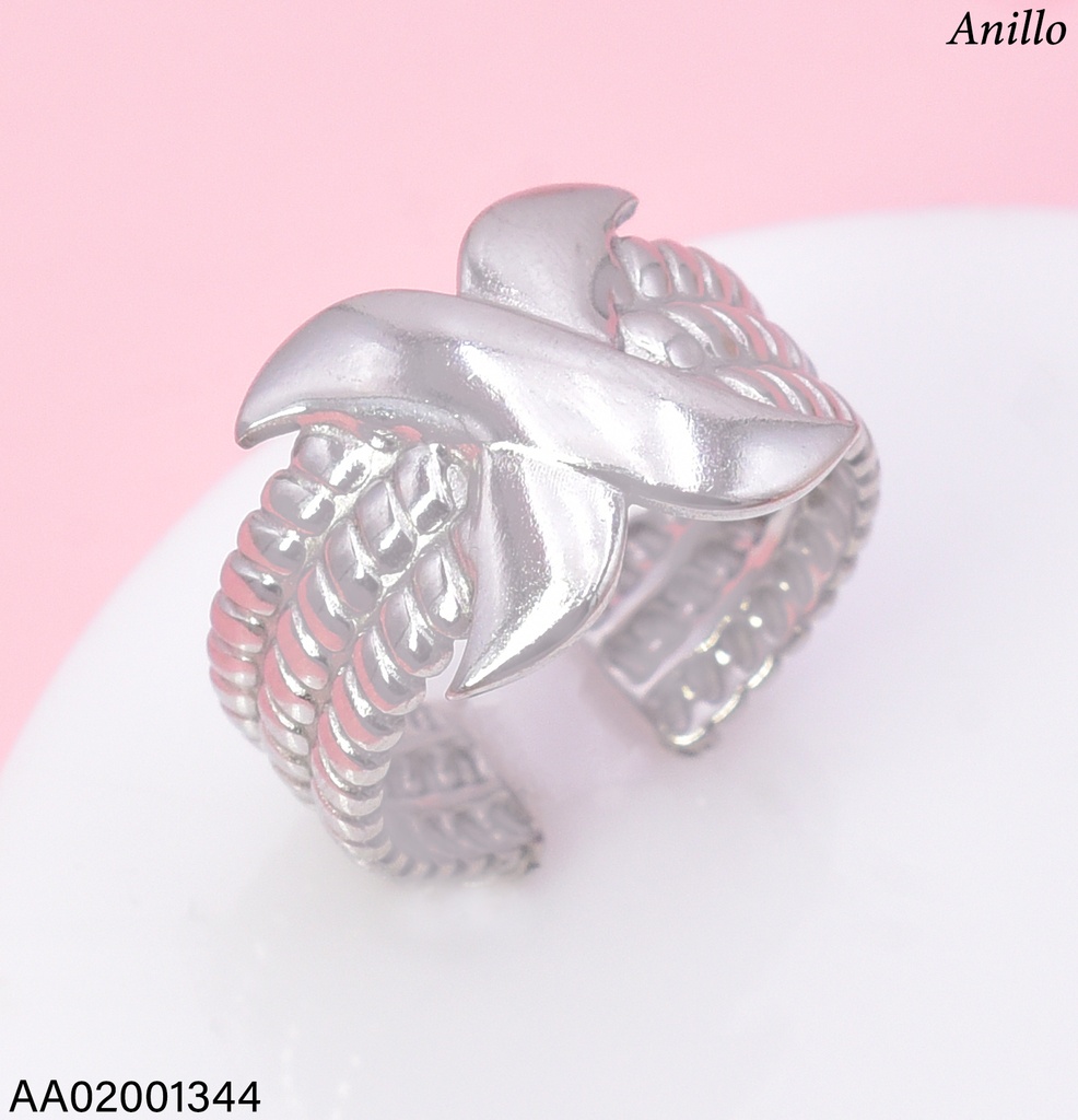 ANILLO PLAT. LINEAS GRABADO ENTRE "X" RA777-45 012026