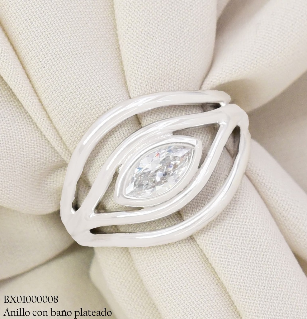 ANILLO BAÑO PLATEADO OJO ZIRC. RE362-428 012026 XUPING