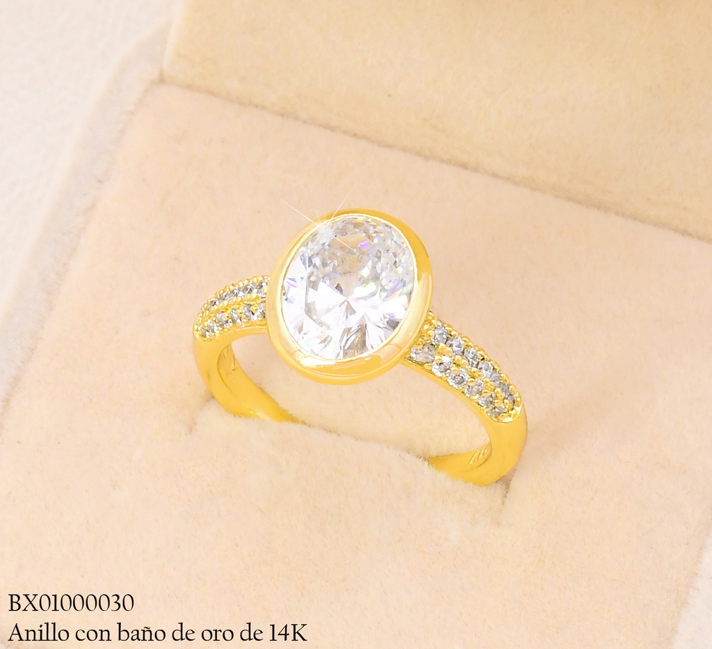 ANILLO BAÑO DE ORO 14K. XUPING OV. ZIRC. RE387-428 012026