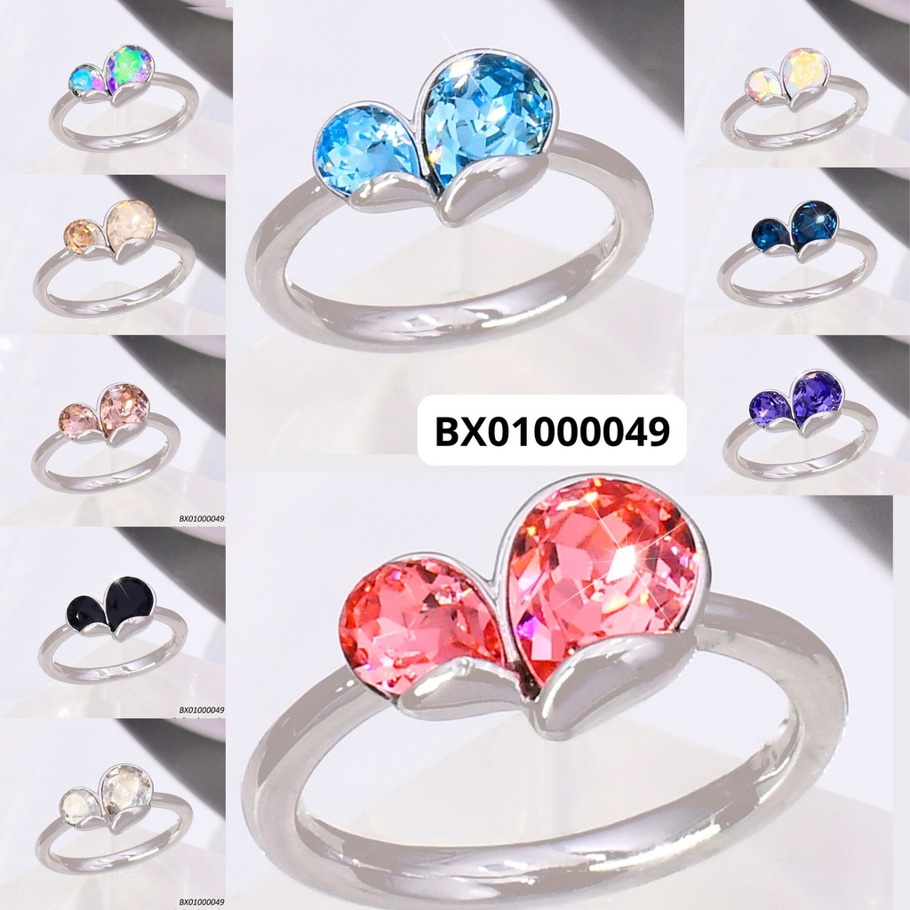 ANILLO BAÑO PLATEADO. GOTA ZIRC. COLORES RE411-428 012026 XUPING