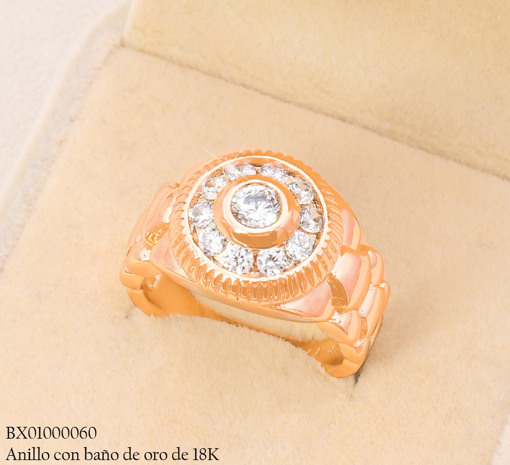 ANILLO BAÑO DE ORO 18K. XUPING ZIRC. RD. RE422-427 012026