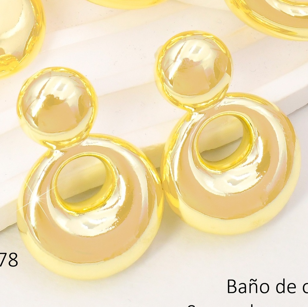 ARETES BAÑO DE ORO 14K. XUPING RD/CIRC. INF. EE5253-427 012026