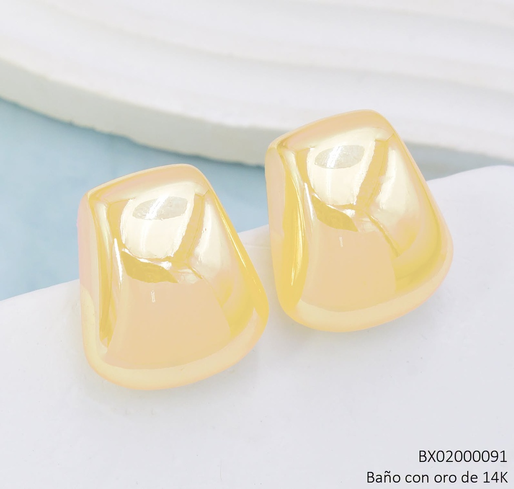 ARETES BAÑO DE ORO 14K. XUPING "C" IRREG. EE5266-427 012026