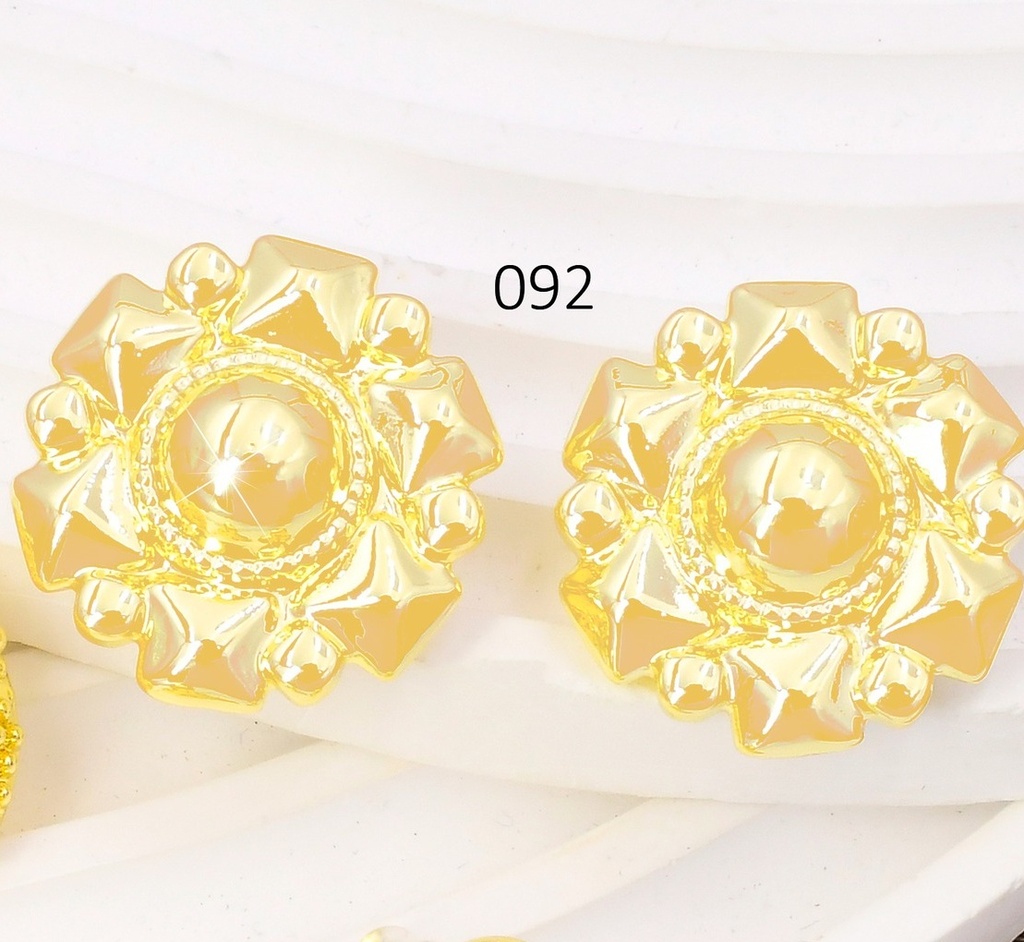 ARETES BAÑO DE ORO 14K. XUPING FLOR EN RELIEVE EE5267-427 012026