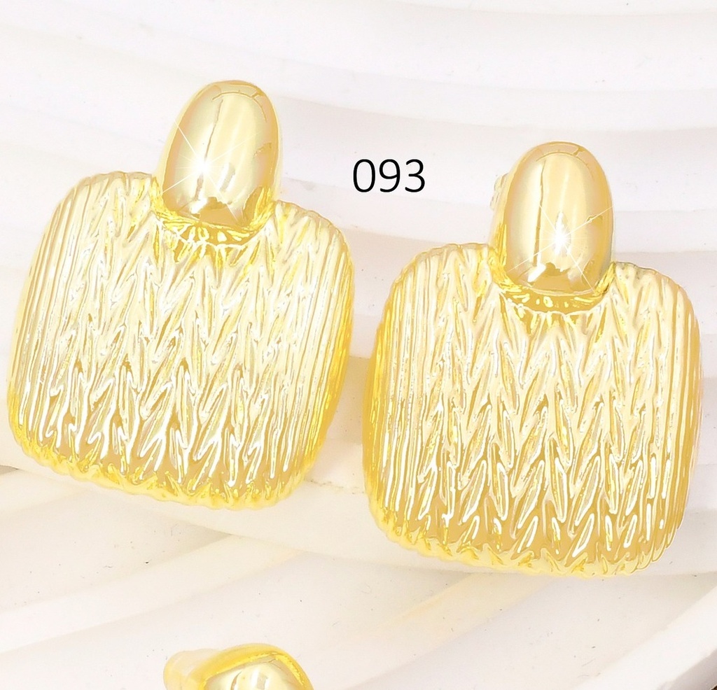 ARETES BAÑO DE ORO 14K. XUPING CUADRO HOJAS GRAB.EE5268-427 012026
