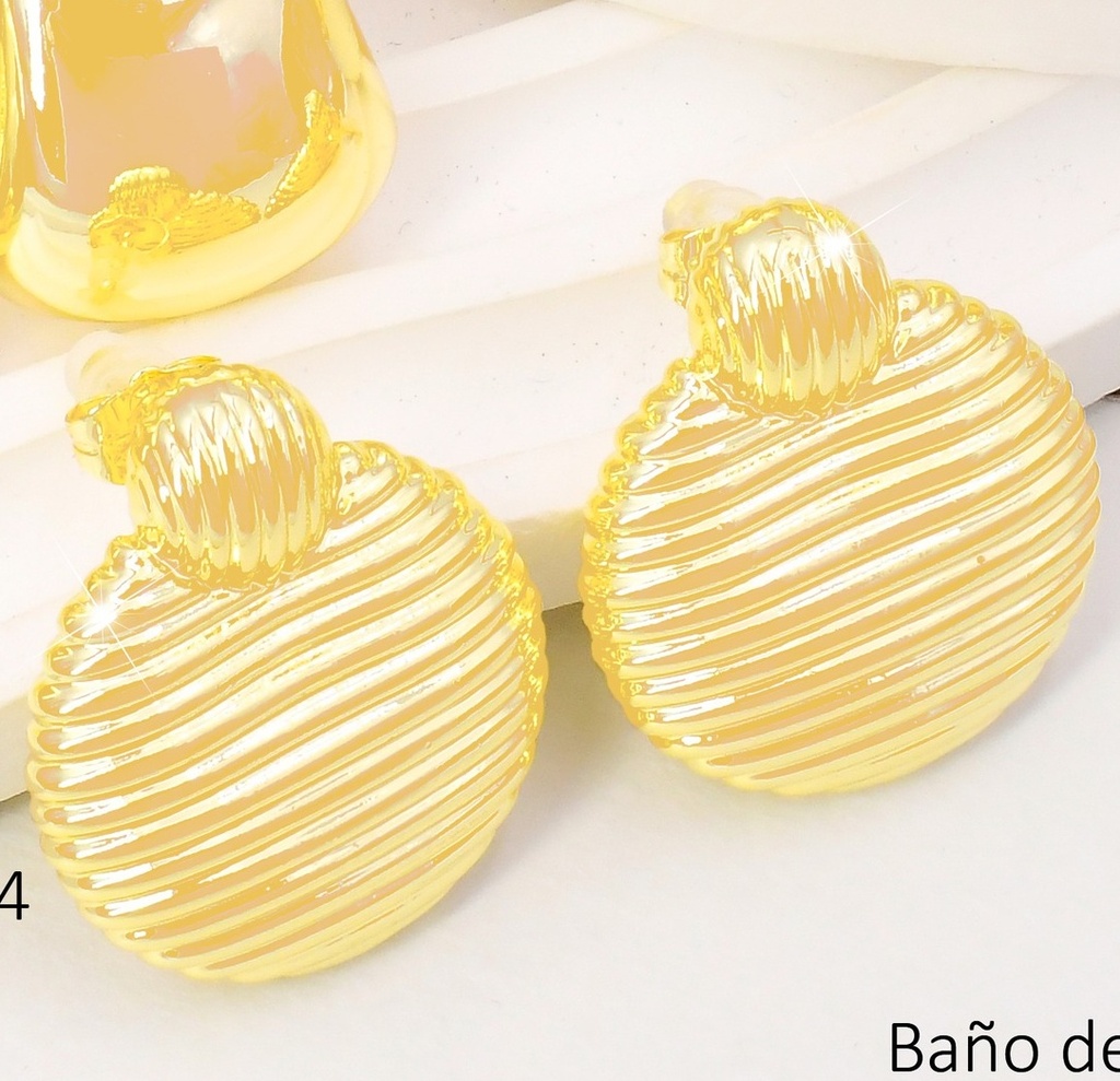 ARETES BAÑO DE ORO 14K. XUPING OV LINEAS HORIZ.EE5269-427 012026