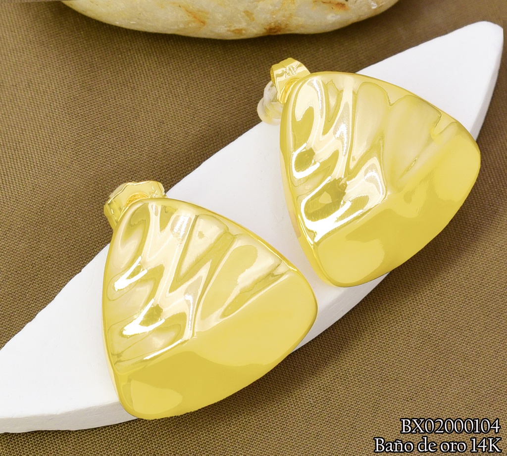 ARETES BAÑO DE ORO 14K. XUPING TRIANGULO  EE5279-427 012026