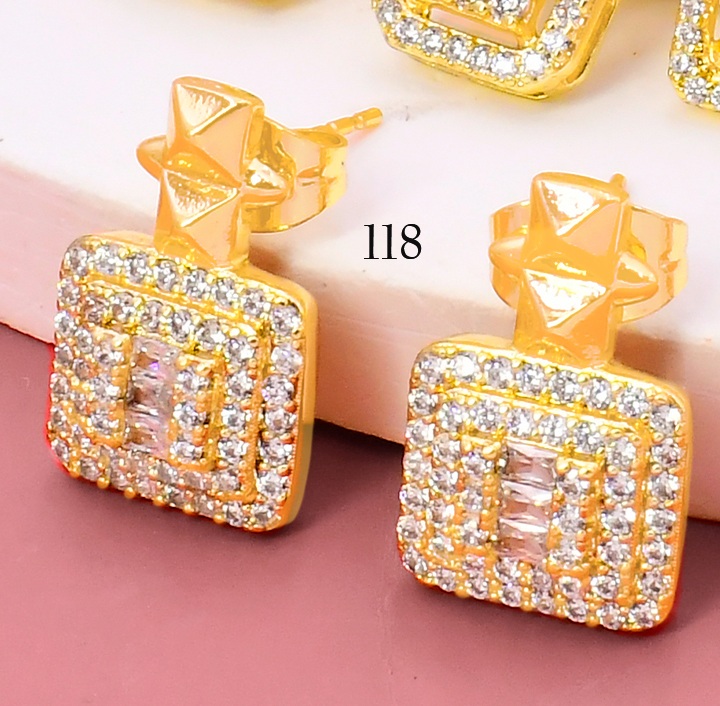 ARETES BAÑO DE ORO 14K. XUPING CUADRO ZIRC. EE5293-427 012026